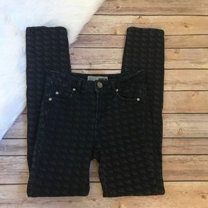 Topshop Houndstooth Moto Jeans